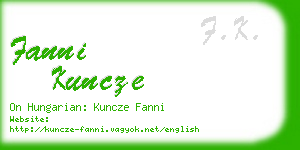 fanni kuncze business card